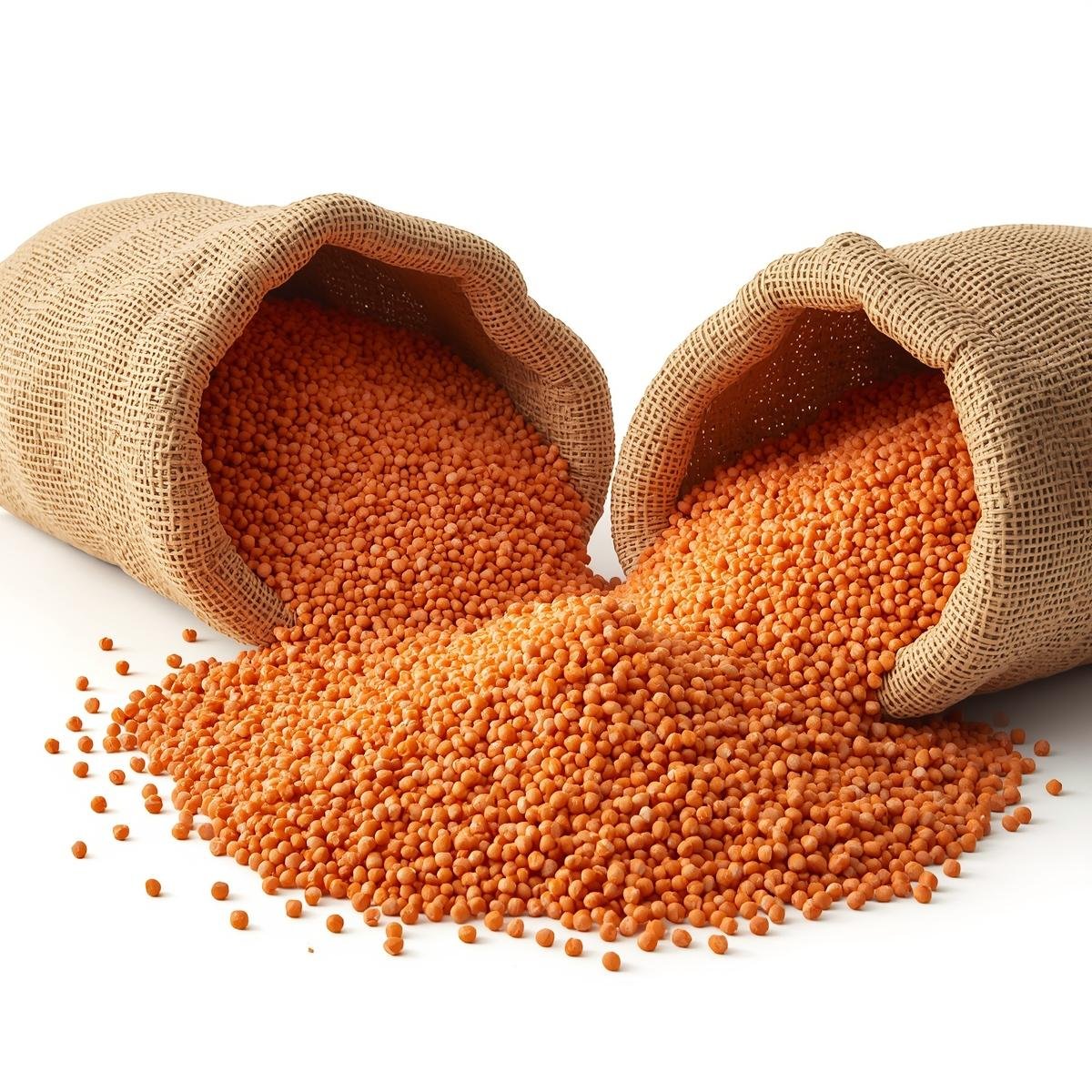 Bulk potassium fertilizer granules in sacks for agricultural use, wholesale, and export