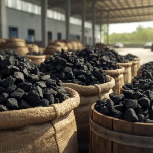 Coconut shell charcoal for sale in bulk, wholesale eco-friendly fuel for BBQ, heating, and export