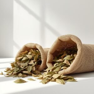 Bulk dried neem leaves in open sacks for wholesale and export supply