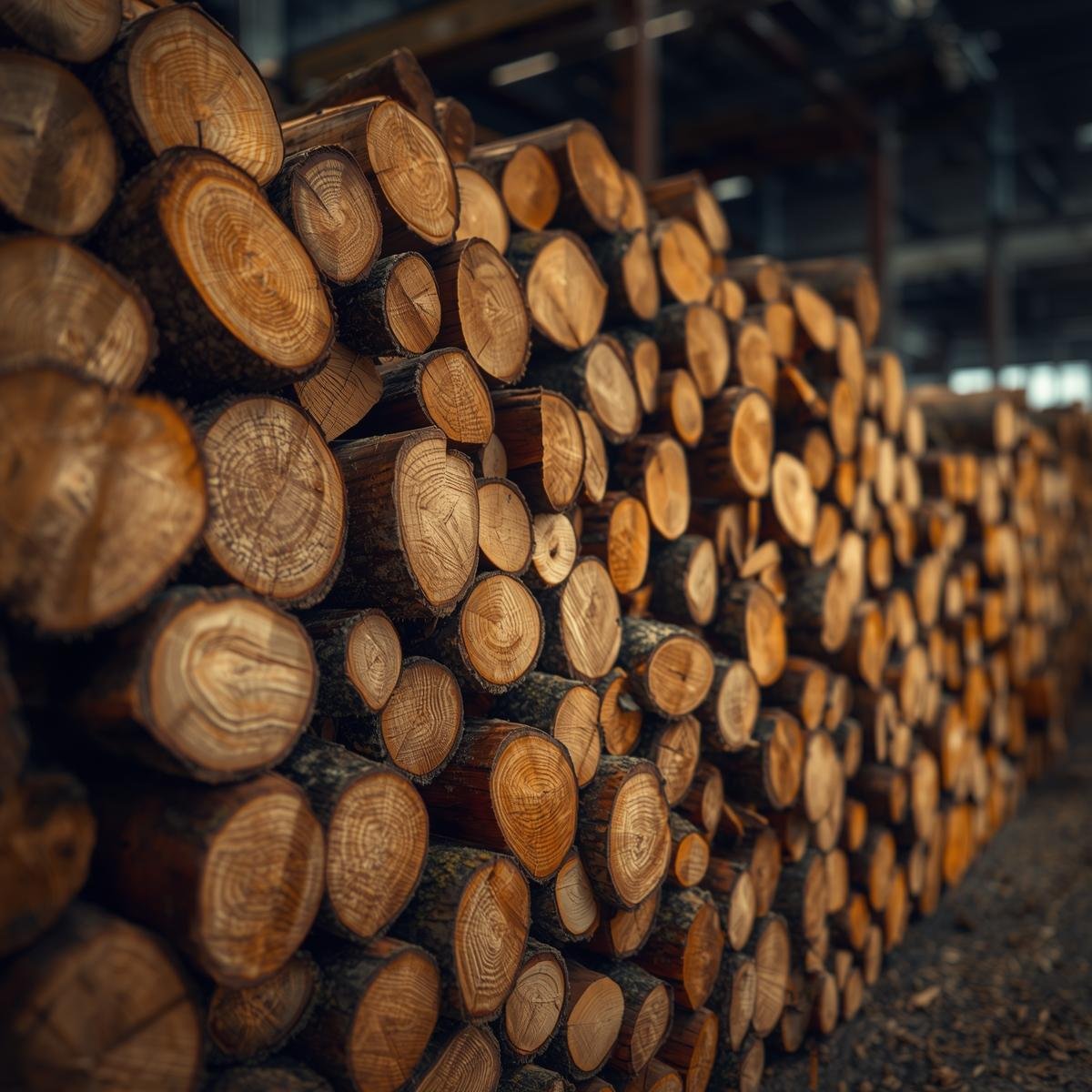 Hardwood logs for sale in bulk, wholesale timber logs for furniture, construction, and export