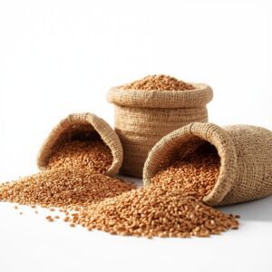 Bulk dried sorghum grains in open sacks for wholesale and export supply