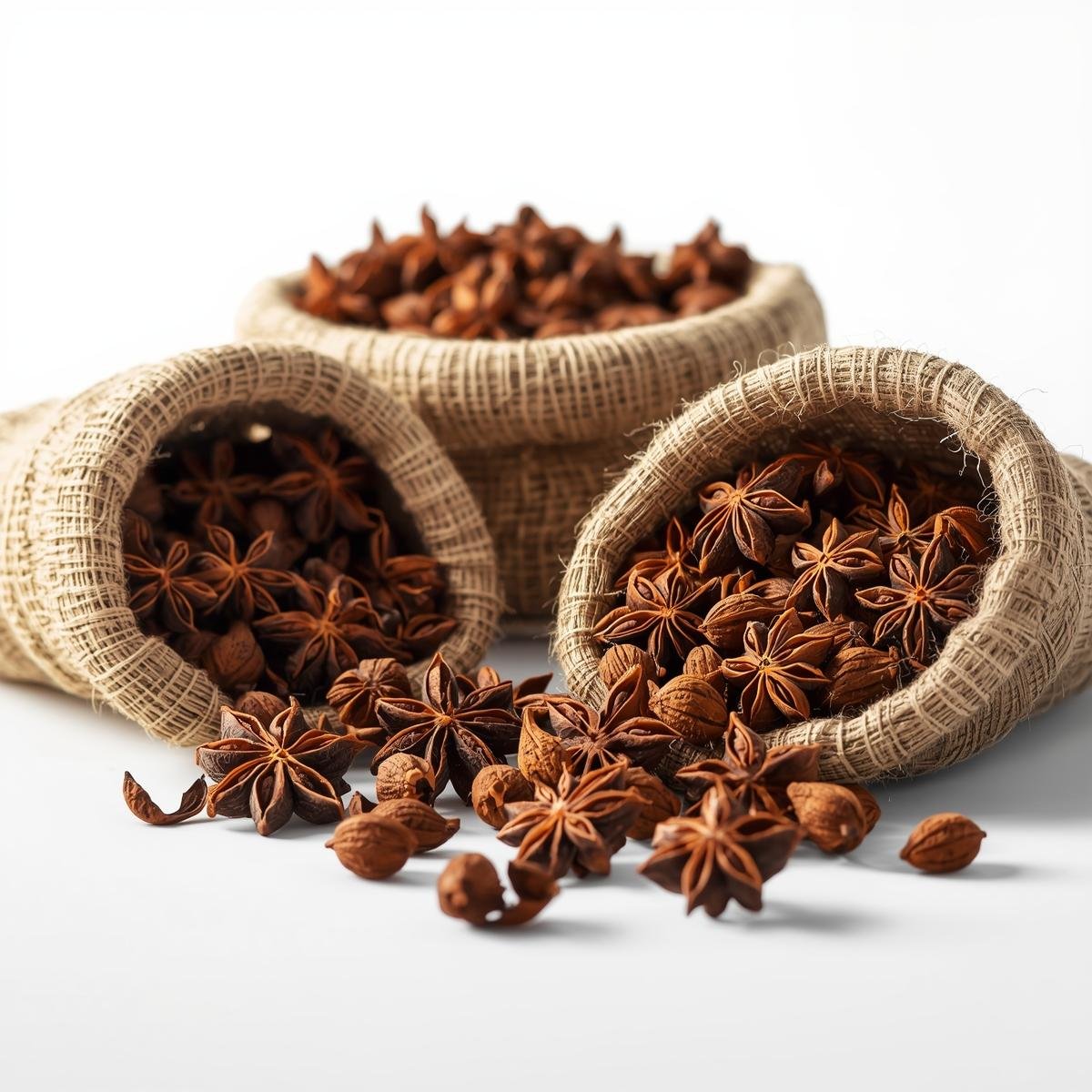 Bulk star anise pods in open sacks for wholesale and export supply